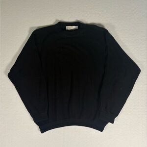 St.Croix Knits Men’s Black crewneck sweatshirt Rib-Knit 100%wool, Size M, #J0020